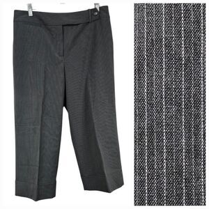 Ann Taylor Culotte Trousers Cropped Pinstripe Dress Pants Quiet Luxury Work Wear